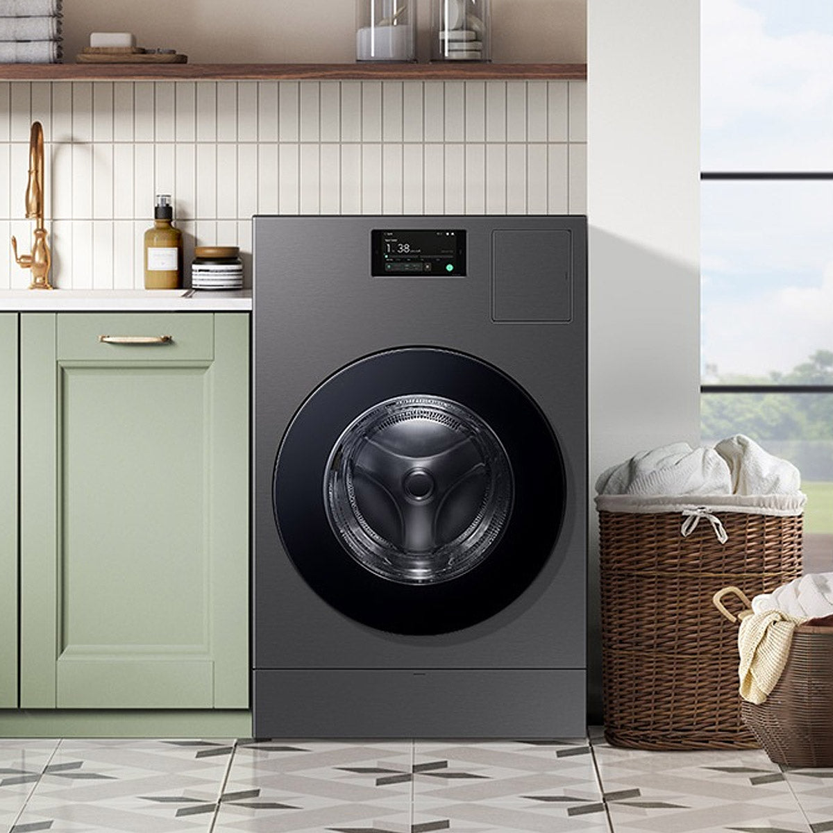 Lavasecarropas Samsung Bespoke AI de 22Kg de lavado y 15Kg de secado Gris SAWD22DB8995BZBG