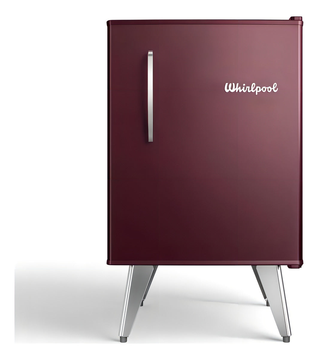 Heladera Compacta Whirlpool Retro Marsala Wine 76 Lts . Marsala Vino WRA08HGDIM