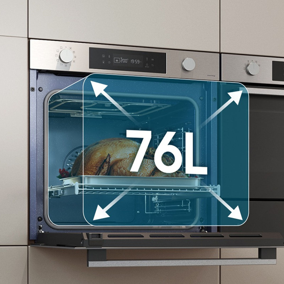 Horno Electrico Samsung Conveccion Autolimpiante Acero Inoxidable Nv7b4040vas