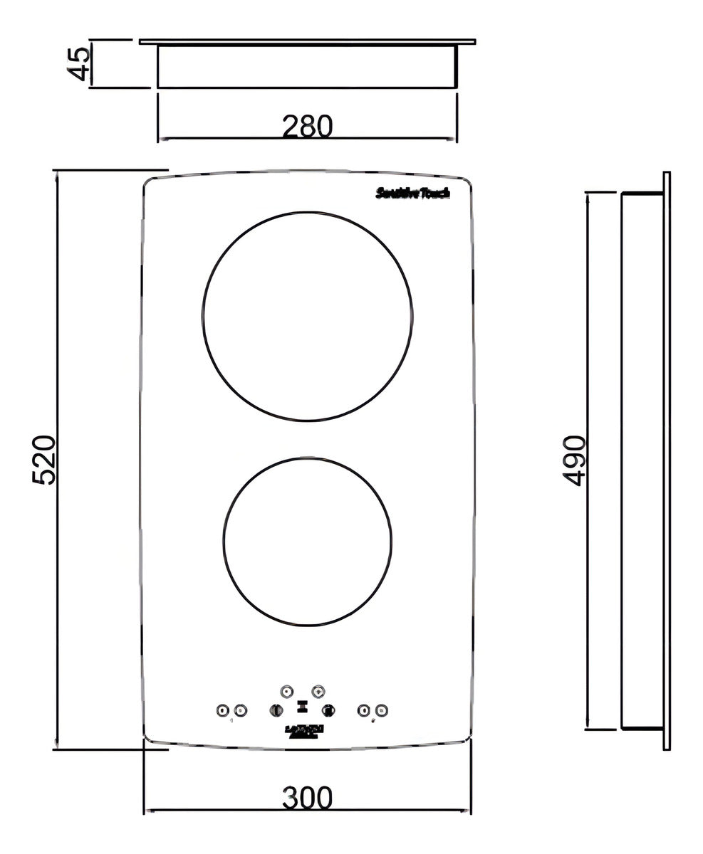 Anafe Vitrocerámico Longvie Avst330k Sensitive Touch Color Negro