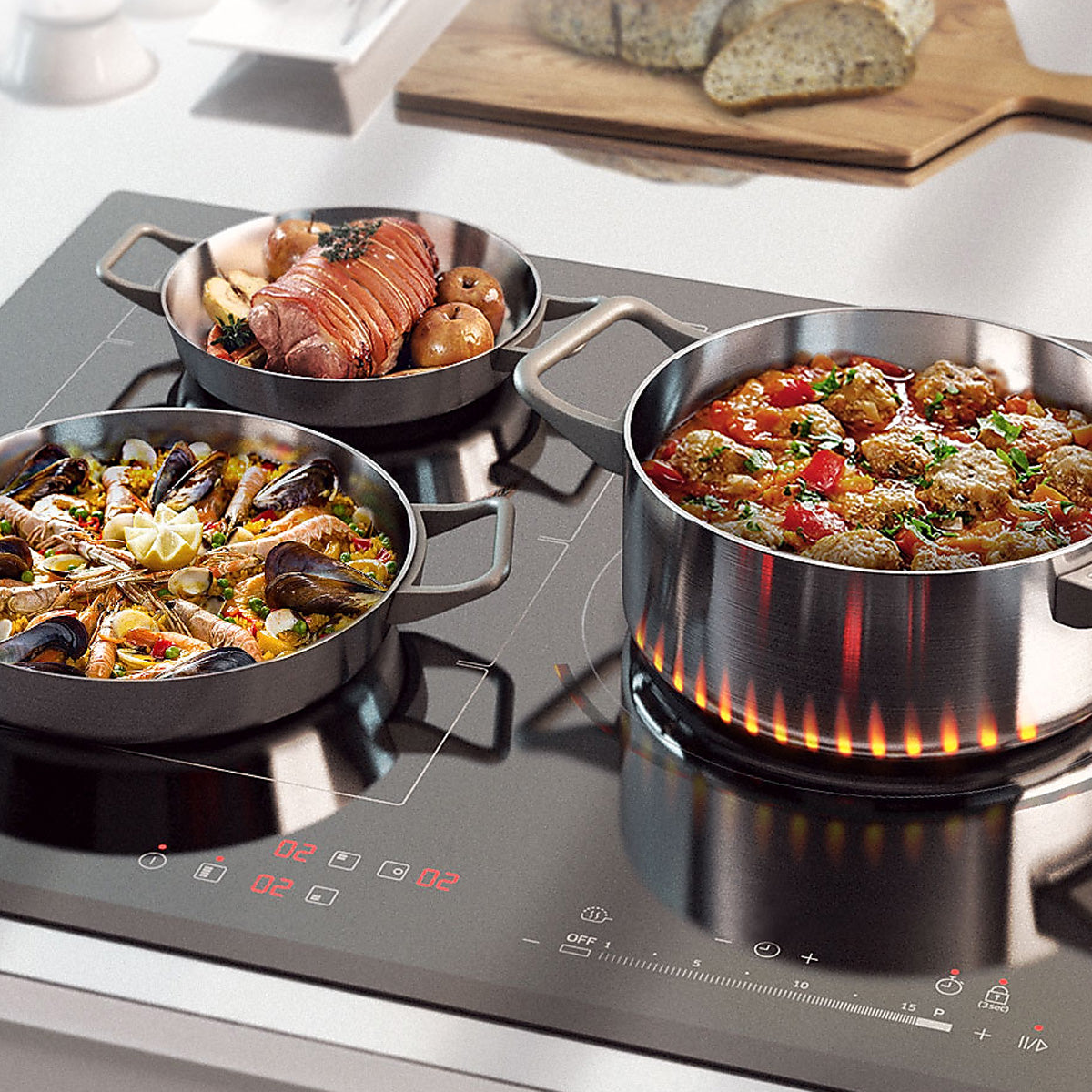 Anafe De Induccion Samsung Virtual Empotrable Negro Nz63k7777bk