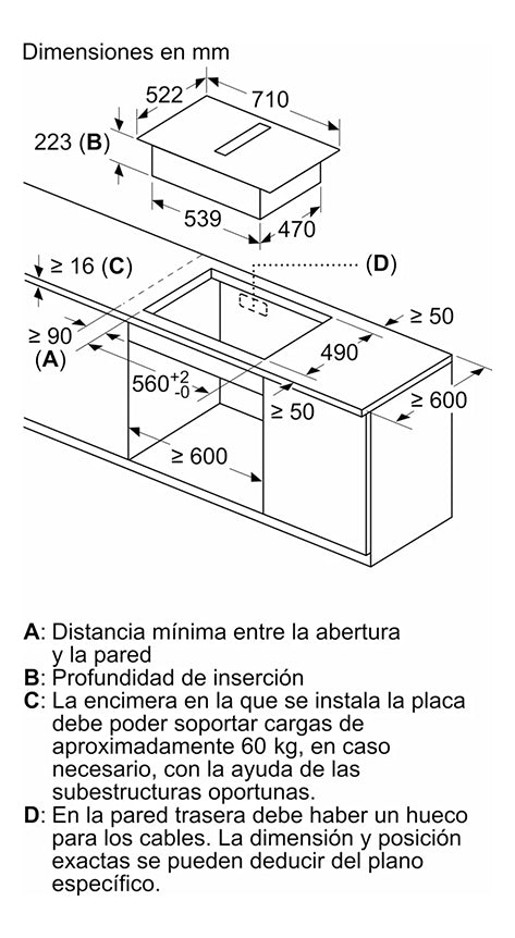 Anafe Eléctrico Bosch Inducción Con Extractor integrado Pvq731f25e