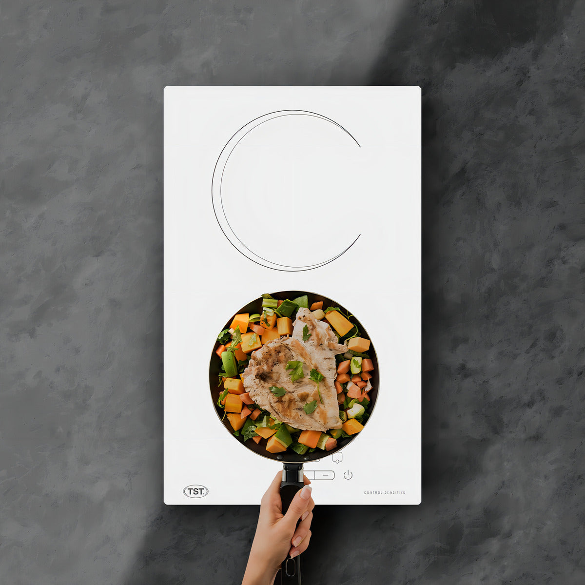 Anafe Vitroceramico Tst 2 Hornallas Blanco 52x32 Cm 26-2