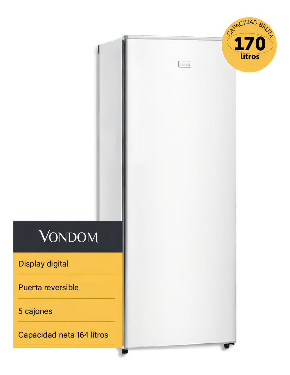 Freezer Vertical Digital Vondom Blanco 170 Litros FR140BLANCO