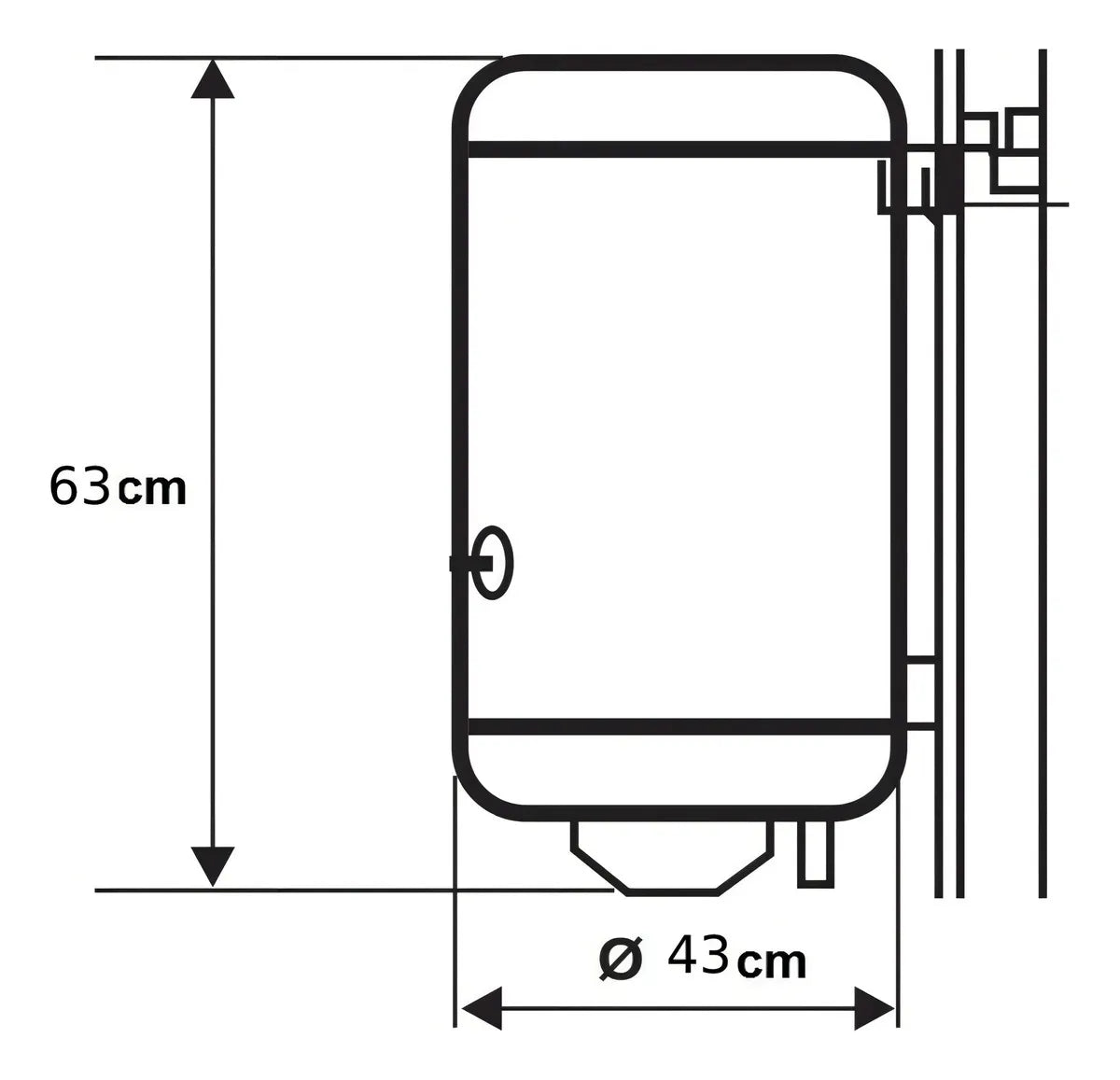 Termotanque Eléctrico Ecotermo Eléctricos Elec 53 Le Ci 49l Color Blanco