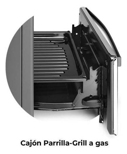 Cocina A Gas Longvie 12231x 56cm Cajón Parrilla Acero inoxidable
