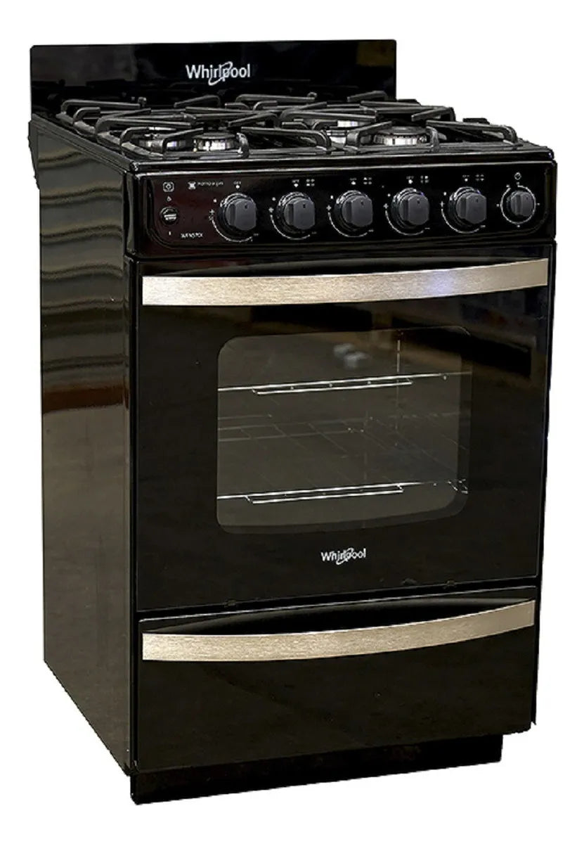 Cocina Whirlpool Wfn57di Multigas 56cm Negra Color Negro