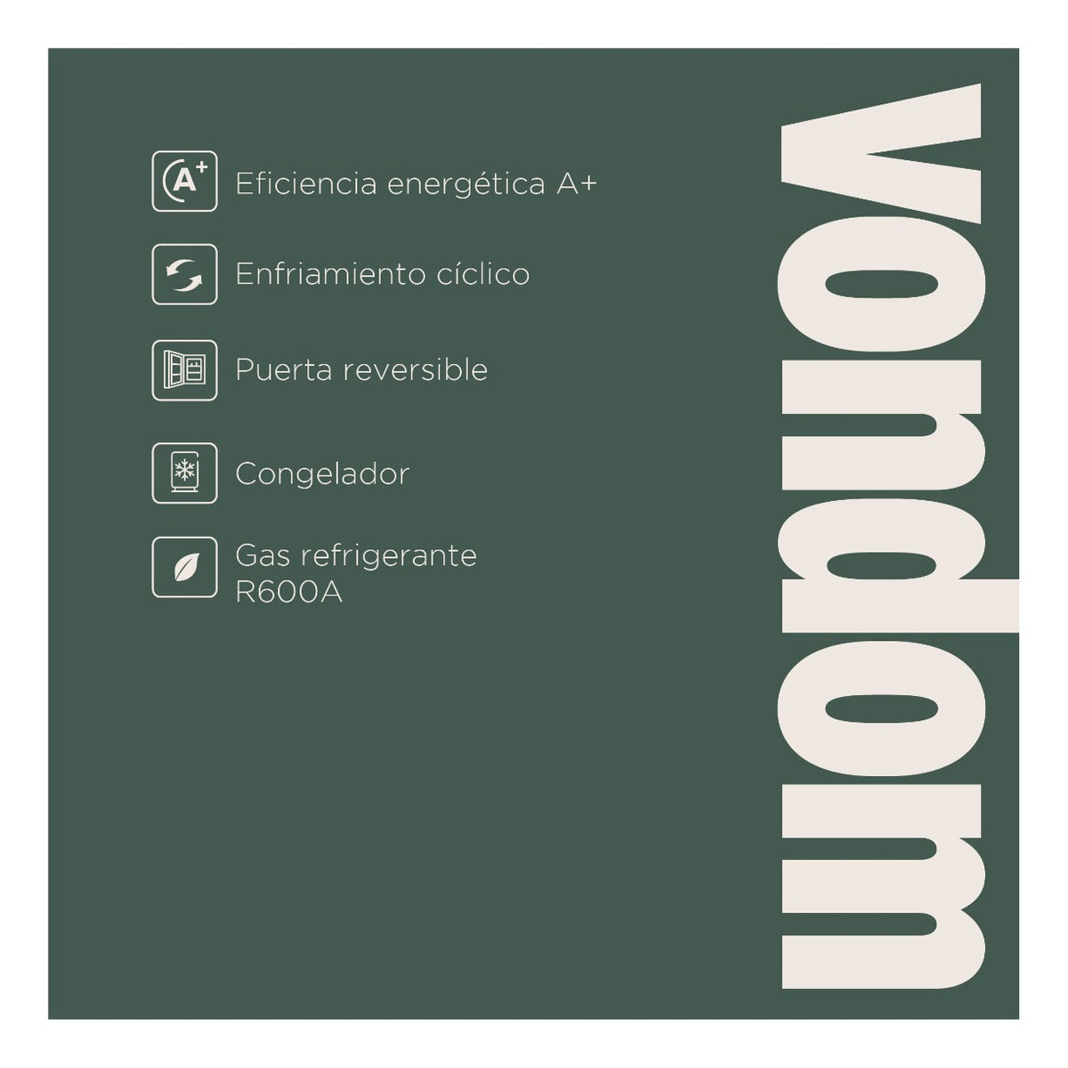 Heladera Bajo Mesada Vondom con Congelador Acero Inoxidable 126 L HEL82INOX