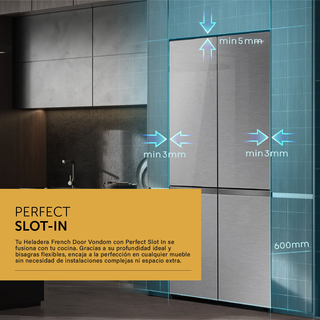 Heladera Inverter French Door Vondom Inverter No Frost Acero 503 L FD503