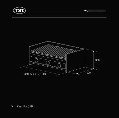 Parrilla Corbelli Tst A Gas 90cm Acero Inox 460-90