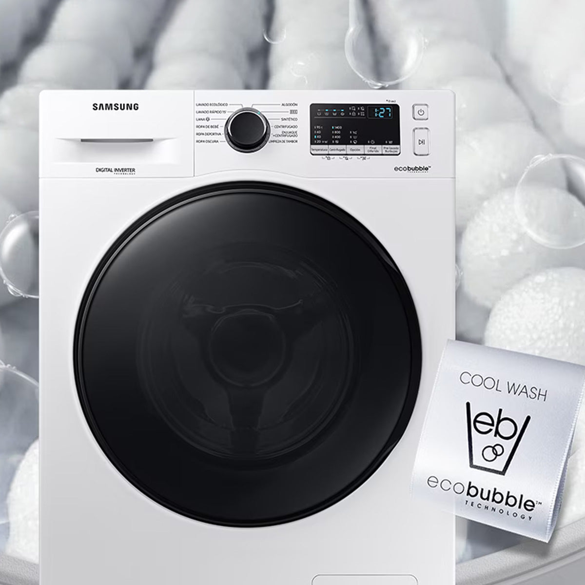 Lavarropas Samsung Inverter Ecobubble 7 Kg Blanco SAWW70AA46BW
