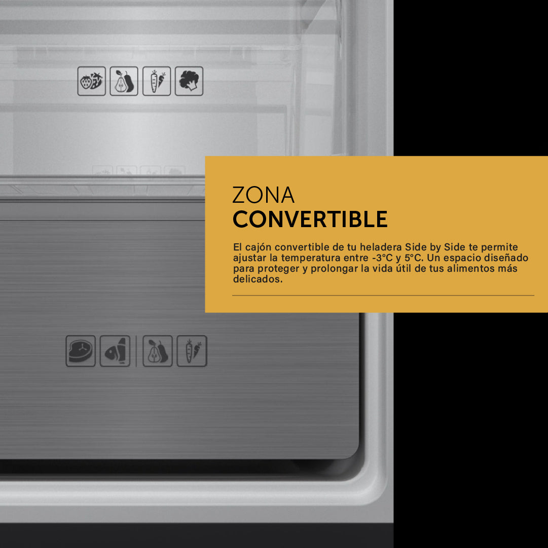 Heladera Inverter No Frost Vondom Acero Inoxidable 631 L SBS631
