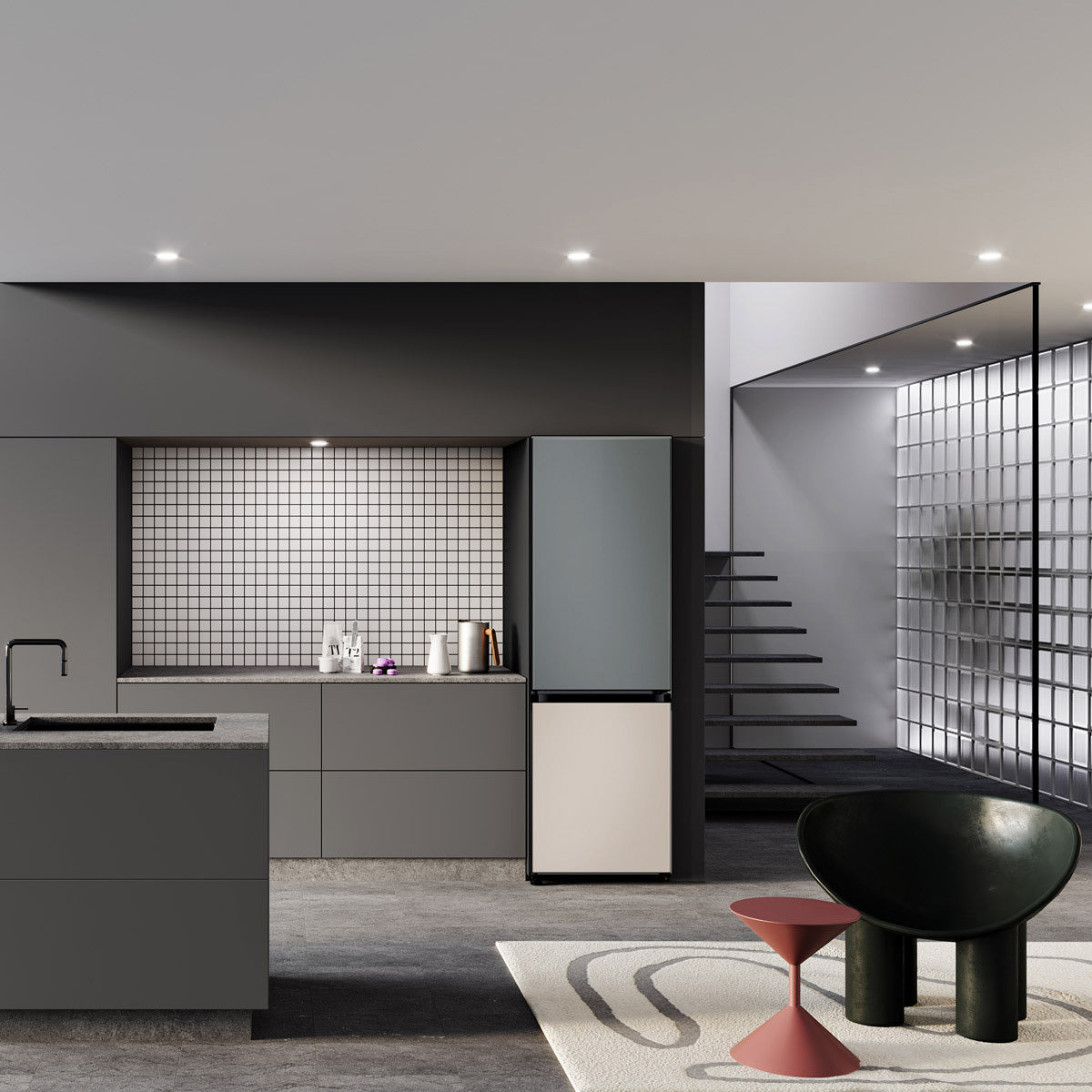 Heladera Samsung Bespoke 328lts Mixed Satin Gray-beige Color Satin Gray/beige SARB33A3070GB