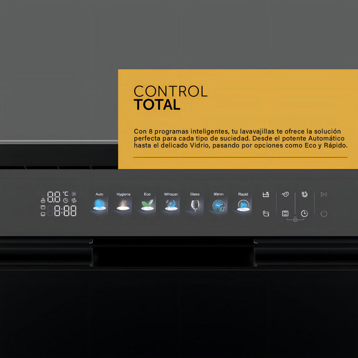 Lavavajillas Vondom Acero Inoxidable Negro - 15 Cubiertos LVJ15BLK