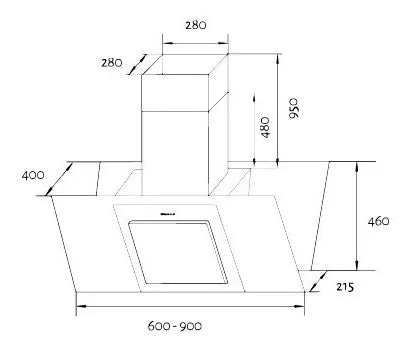 Campana Extractora Cocina Tst 90cm Con Motor 285-90 Envio