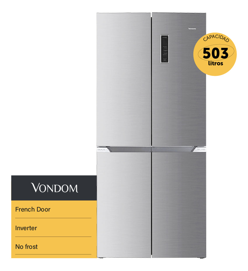 Heladera Inverter French Door Vondom Inverter No Frost Acero 503 L FD503