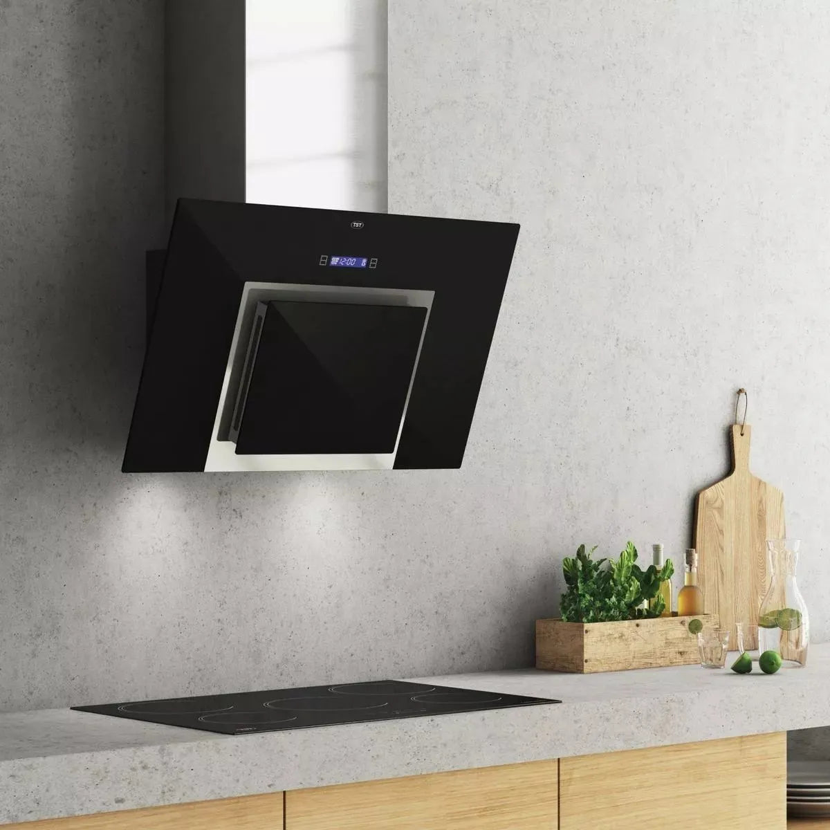 Extractor Purificador De Cocina Tst Espejo Ac Inox De Pared 600mm X 380mm X 215mm Acero Inoxidable Y Negro