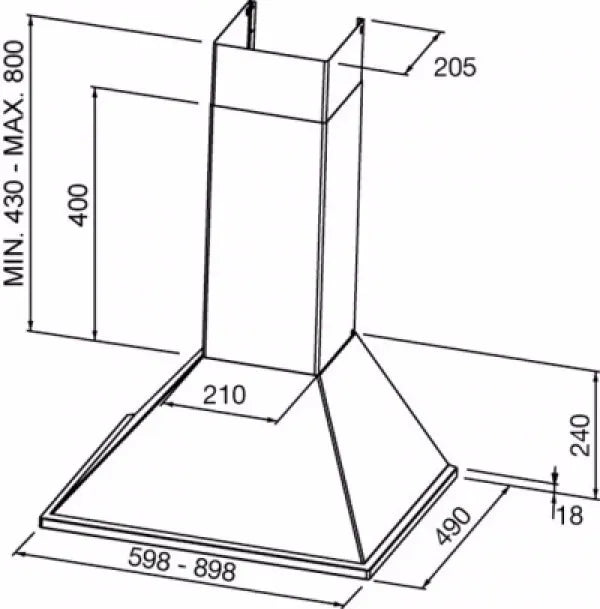 Campana Pared Spar Prima Blanca 60cm Botonera Deslizante Color Blanco