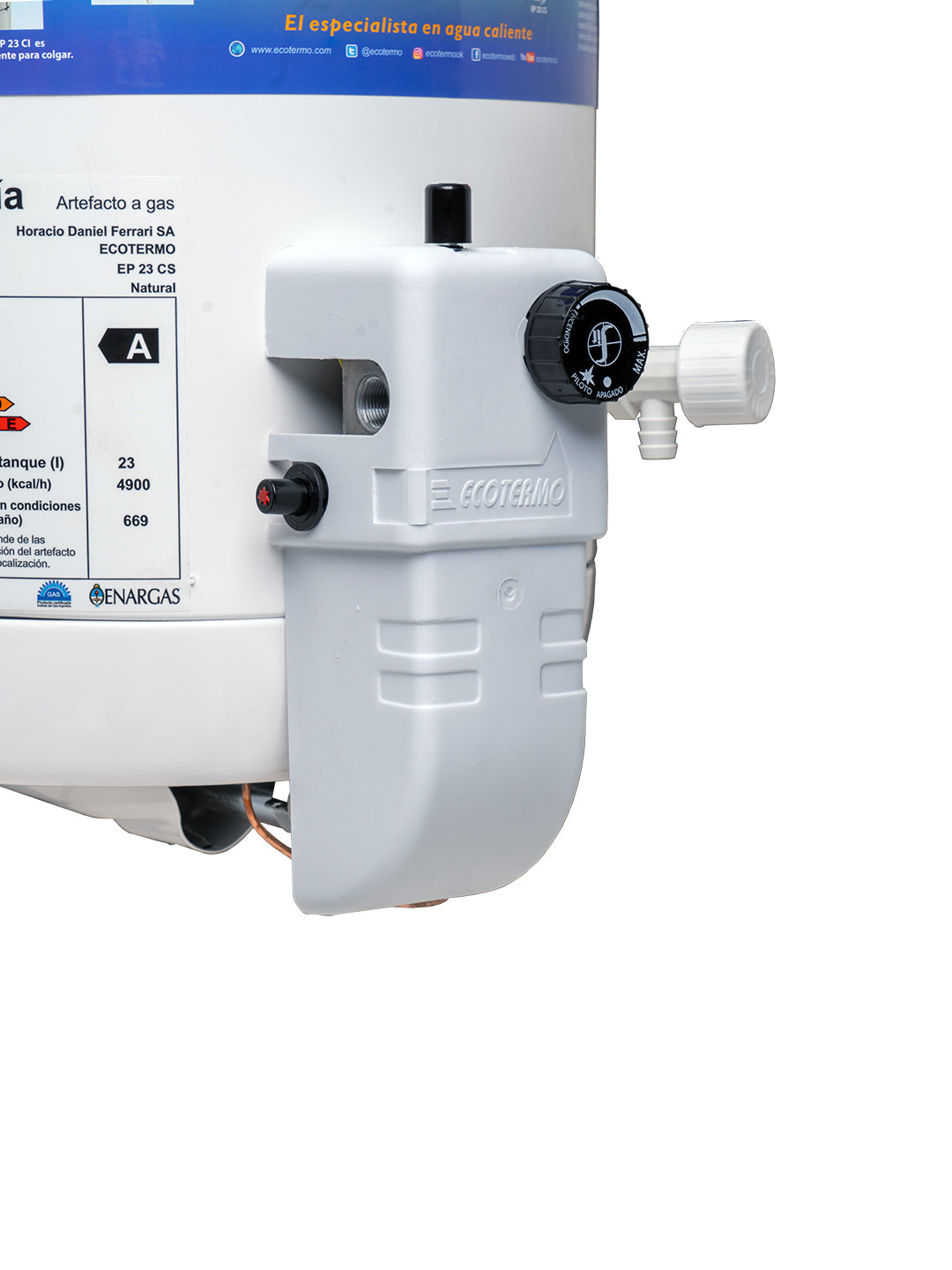 Termotanque a Gas Ecotermo EP 23 C/SUP 23 Litros Alta Recuperación TECO2NS023