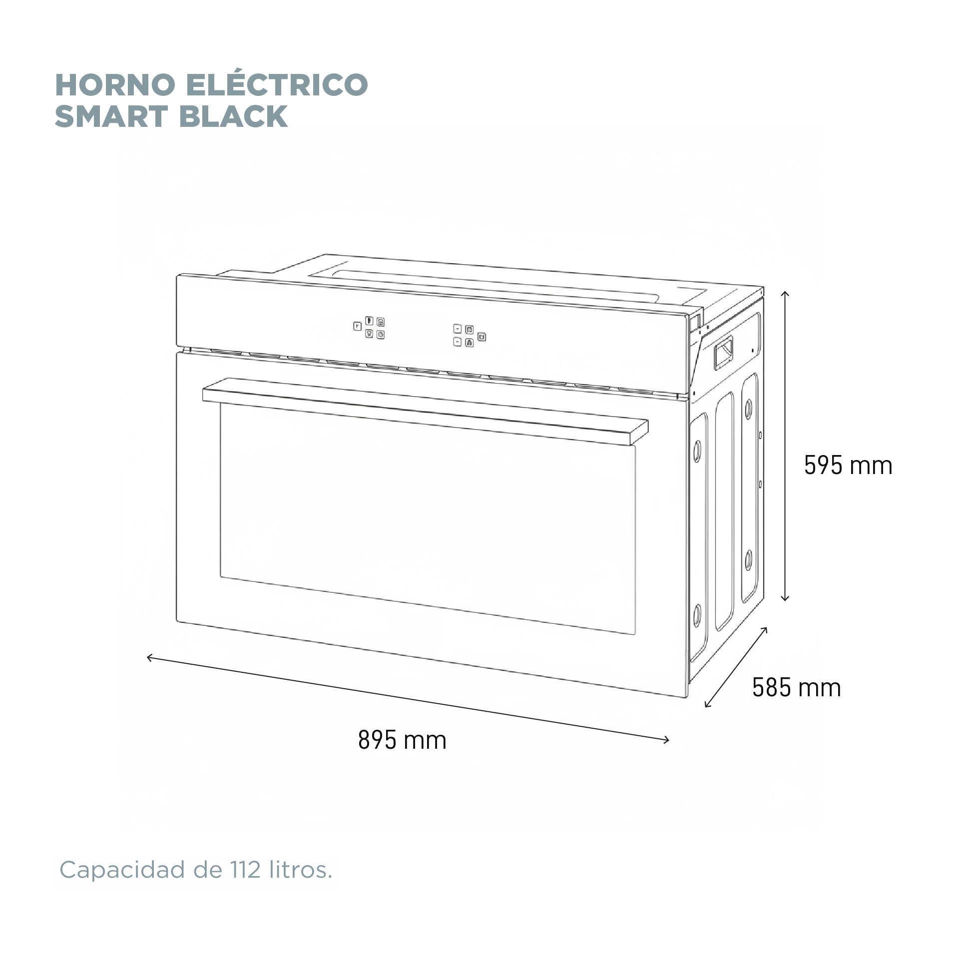 Horno Empotrable Eléctrico Tst E-luxe Black 90 Cm 112l Negro 42-90