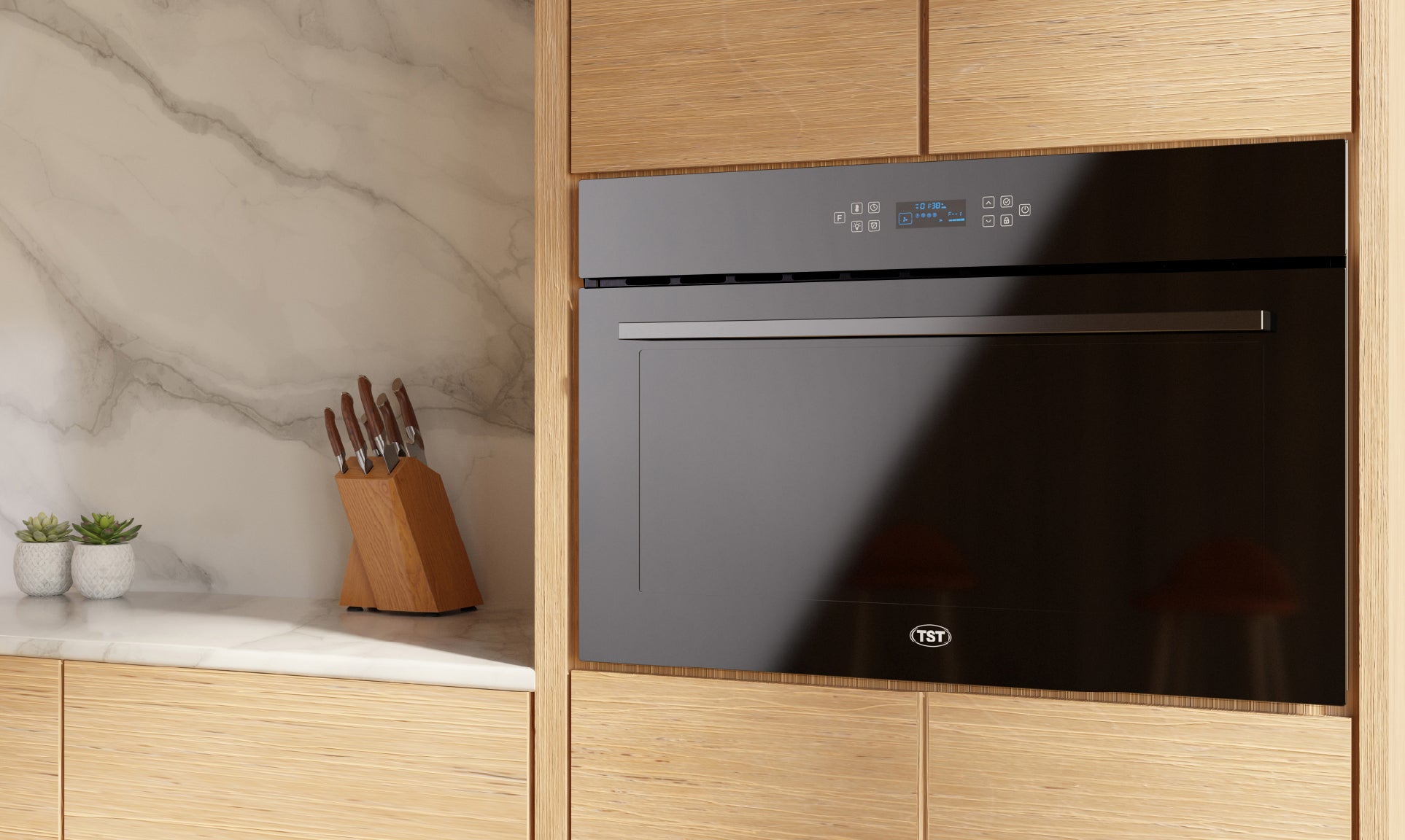 Horno Empotrable Eléctrico Tst E-luxe Black 90 Cm 112l Negro 42-90
