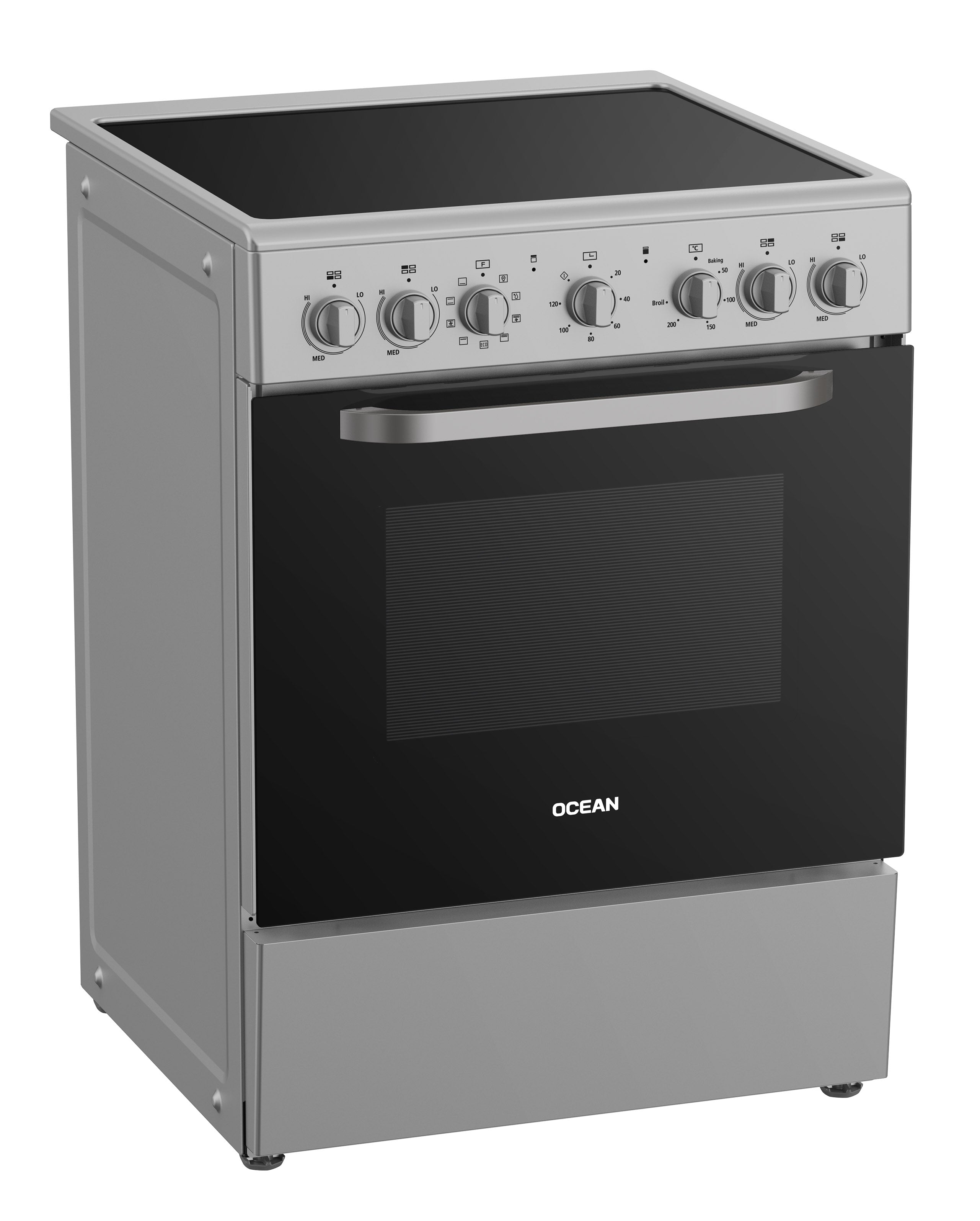 Cocina Eléctrica OCEAN 60x65cm Vitrocerámica VCOM 6604-4I