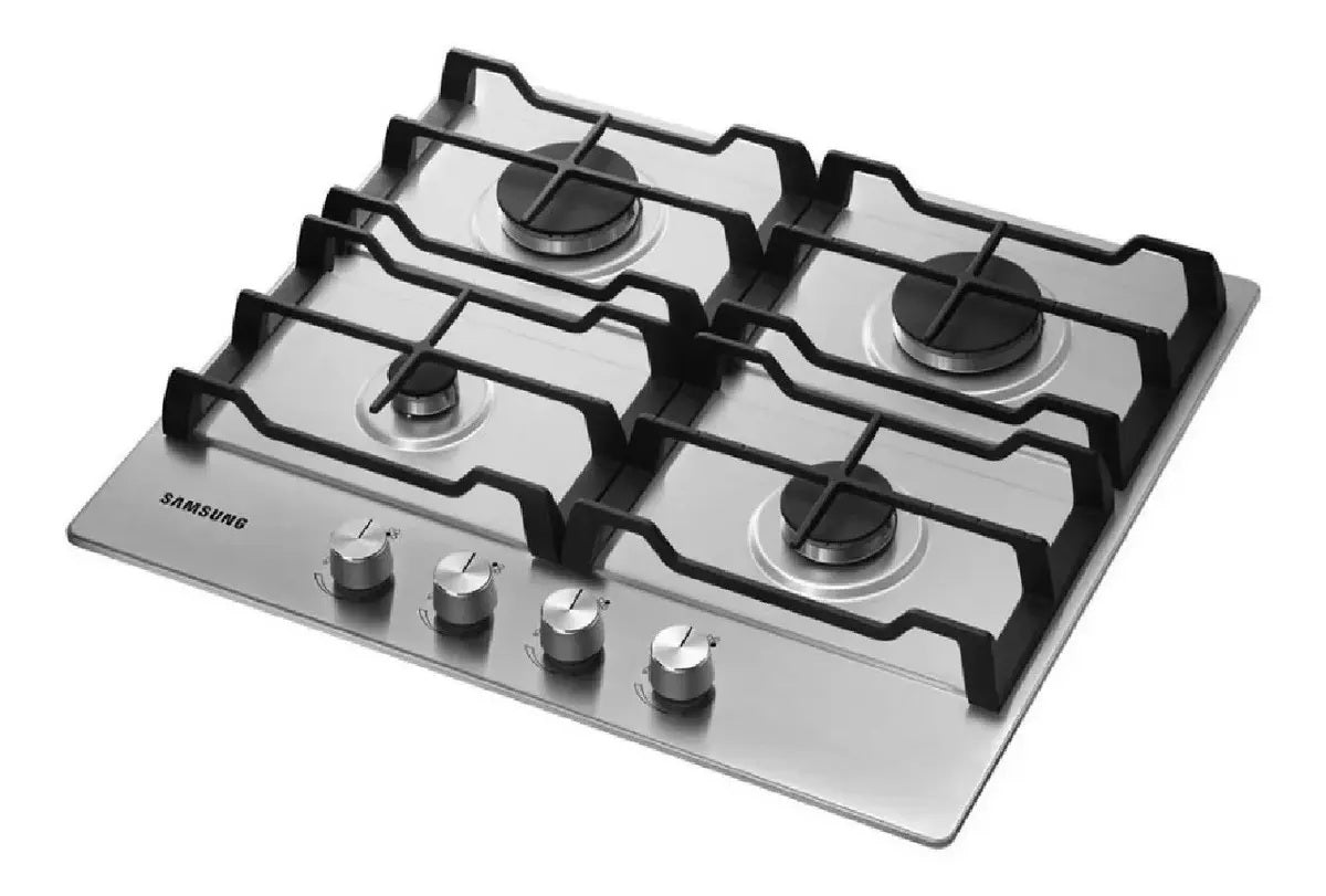 Combo Horno Eléctrico Samsung Bespoke Dual Cook Flex 76 L NV7B5745TAK + Anafe a Gas Samsung 4 Hornallas Acero Inoxidable NA64H3010AS