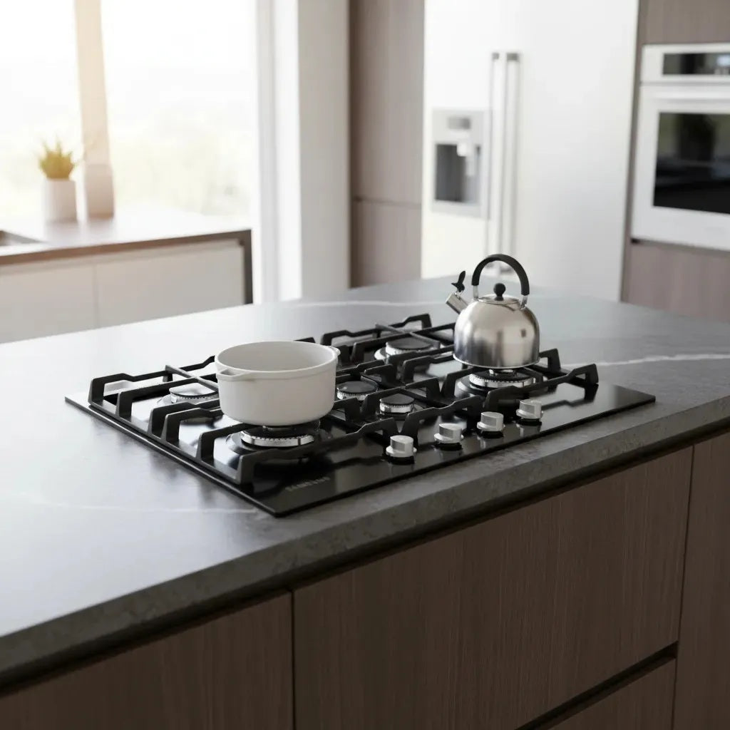 Combo Horno Eléctrico Samsung Bespoke Dual Cook Flex 76 L NV7B5745TAK + Anafe a Gas Samsung Negro 4 Hornallas NA64H3000AK