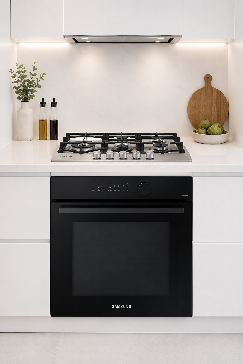 Combo Samsung Horno Electrico Bespoke Dual SANV7B5645TAK + Anafe A Gas 5 Hornallas 75cm SANA75J3030AS