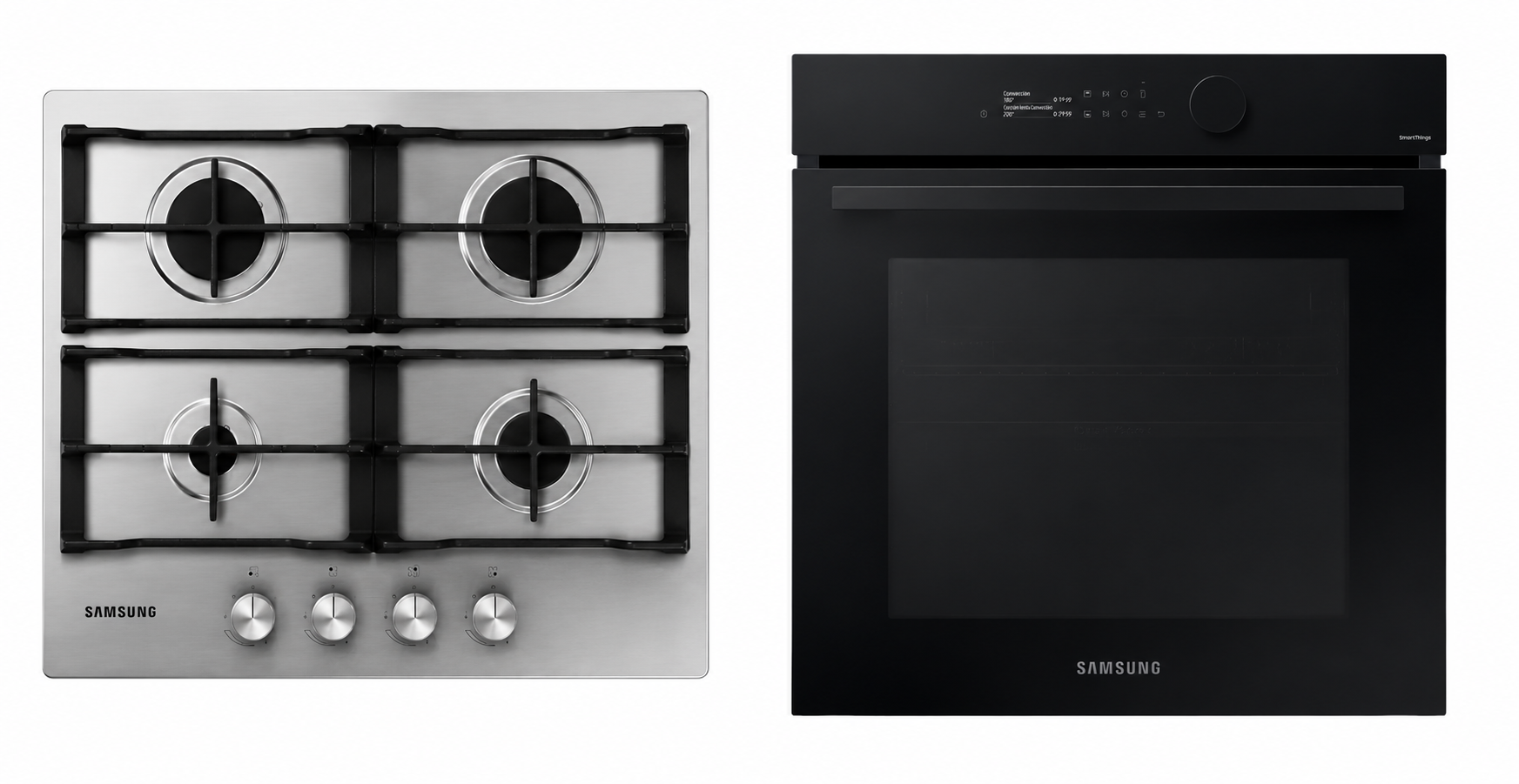 Combo Samsung Horno Electrico Dual Cook 76 L SANV7B5645TAK + Anafe A Gas 4 Hornallas SANA64H3010AS