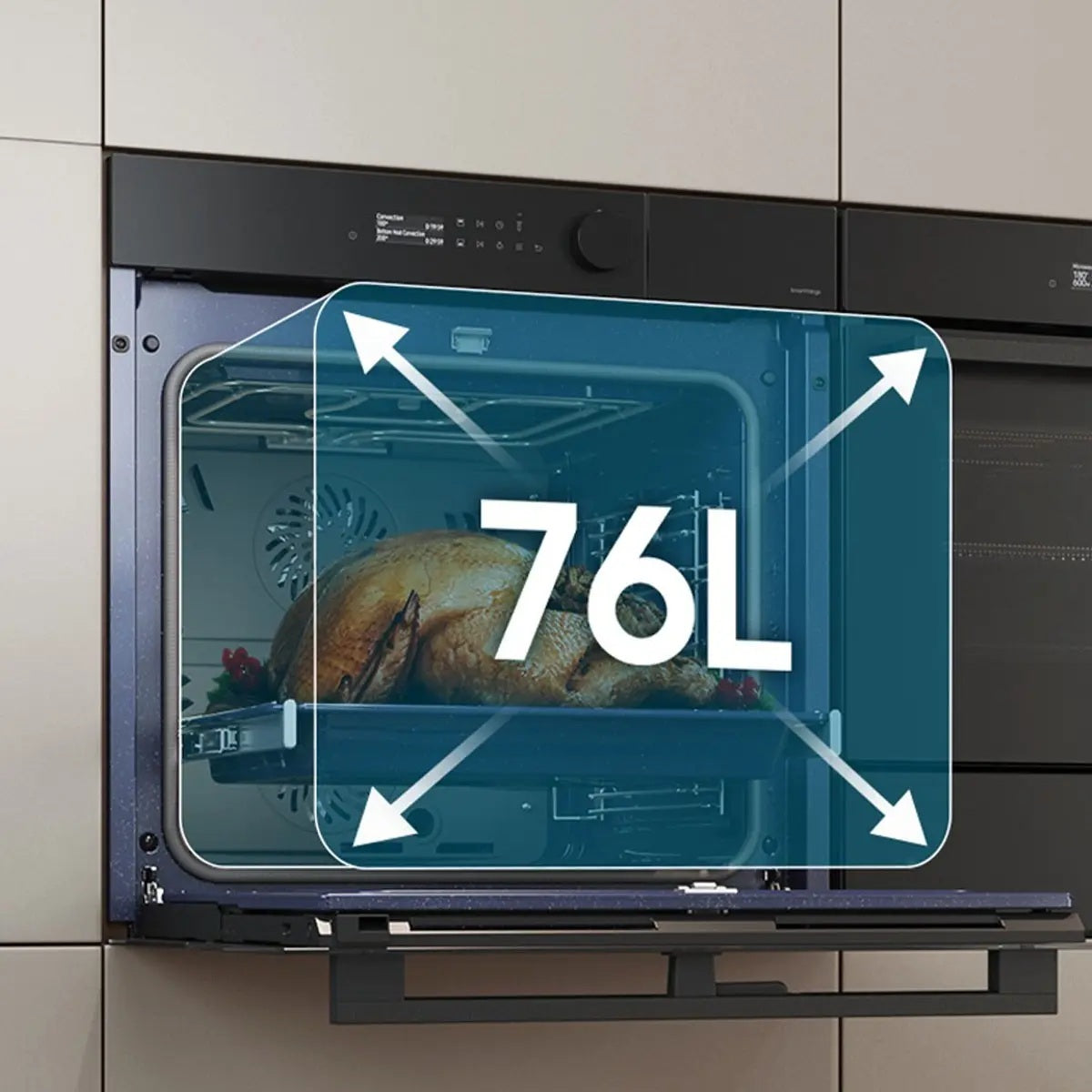 Combo Samsung Horno Electrico Bespoke Dual SANV7B5645TAK + Anafe A Gas 5 Hornallas 75cm SANA75J3030AS