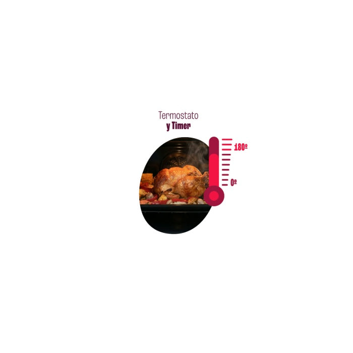 Horno A Gas Touch Longvie H6900xt con ventilacion Grill Eléctrico Acero inoxidable